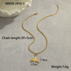 Stainless Steel Geometric Fishtail Pendant Necklace Electroplated With 18K Gold For Women