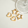 Stainless Steel Geometric Fivepointed Star Cut Out Electroplated Women's Earrings Jewelry