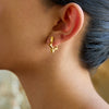 Stainless Steel Geometric Fivepointed Star Cut Out Electroplated Women's Earrings Jewelry
