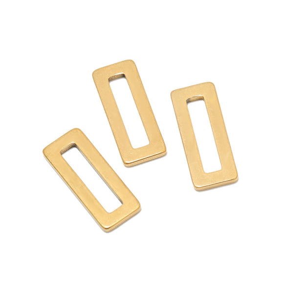 Stainless Steel Geometric Flattened Oval Rectangular Pendants Diy Bracelet Necklace Accessories Electroplated