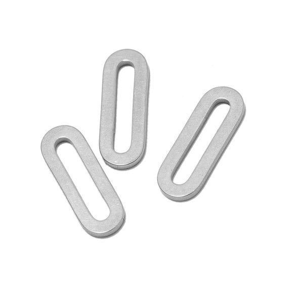 Stainless Steel Geometric Flattened Oval Rectangular Pendants Diy Bracelet Necklace Accessories Electroplated