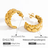 Stainless Steel Geometric Flower Asymmetrical Earrings For Women Gold Plated Light Luxury Minimalist Style