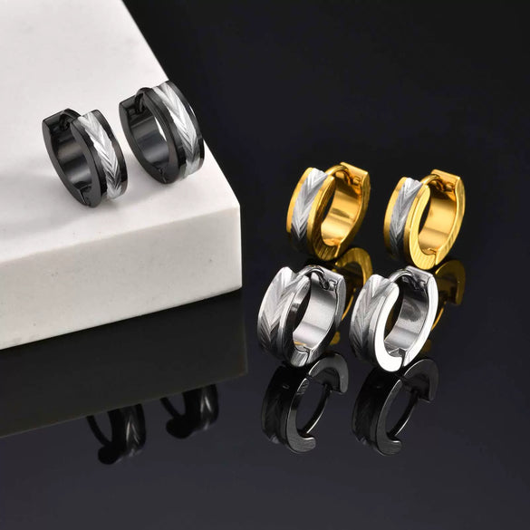 Stainless Steel Geometric Flower Earrings Electroplated Unisex Jewelry