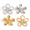 Stainless Steel Geometric Flower Earrings With Electroplating Design