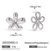 Stainless Steel Geometric Flower Earrings With Electroplating Design