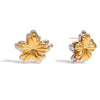 Stainless Steel Geometric Flower Electroplated Earrings For Women