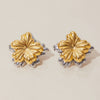 Stainless Steel Geometric Flower Electroplated Earrings For Women