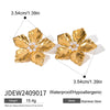 Stainless Steel Geometric Flower Ladies Earrings With Electroplating