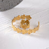 Stainless Steel Geometric Flower Opening Ring Bracelet Electroplated Women's Jewelry