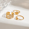 Stainless Steel Geometric Flower Ring Electroplated Jewelry For Women
