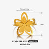 Stainless Steel Geometric Flower Ring For Ladies With Electroplating
