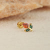 Stainless Steel Geometric Flower Women's Cartilage Piercing Earrings With Electroplating