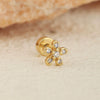 Stainless Steel Geometric Flower Women's Cartilage Piercing Earrings With Electroplating