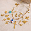 Stainless Steel Geometric Fourleaf Clover Star Jewelry Accessories Pendant Necklace With Electroplating