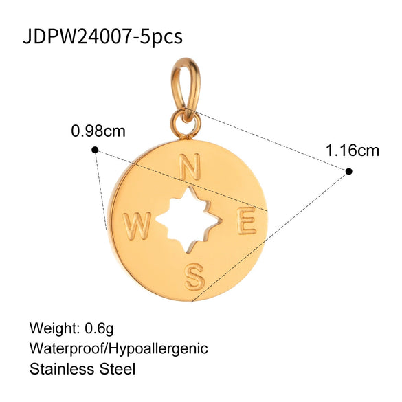 Stainless Steel Geometric Fourleaf Clover Star Jewelry Accessories Pendant Necklace With Electroplating