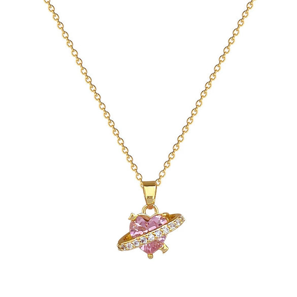 Stainless Steel Geometric Full Diamond Necklace For Women And Men