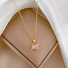 Stainless Steel Geometric Full Diamond Necklace For Women And Men