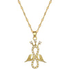 Stainless Steel Geometric Full Diamond Women's Necklace With Copper Pendant