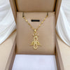 Stainless Steel Geometric Full Diamond Women's Necklace With Copper Pendant