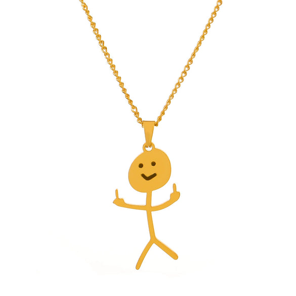 Stainless Steel Geometric Funny Doodle Unisex Necklace