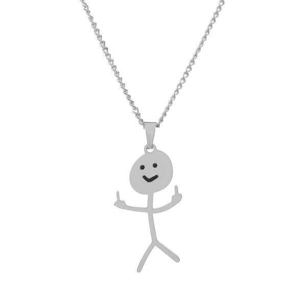 Stainless Steel Geometric Funny Doodle Unisex Necklace