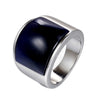 Stainless Steel Geometric Gem Ring Unisex Vacuum Plated Jewelry