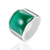 Stainless Steel Geometric Gem Ring Unisex Vacuum Plated Jewelry