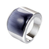 Stainless Steel Geometric Gem Ring Unisex Vacuum Plated Jewelry