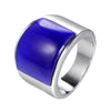 Stainless Steel Geometric Gem Ring Unisex Vacuum Plated Jewelry