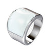 Stainless Steel Geometric Gem Ring Unisex Vacuum Plated Jewelry