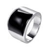 Stainless Steel Geometric Gem Ring Unisex Vacuum Plated Jewelry