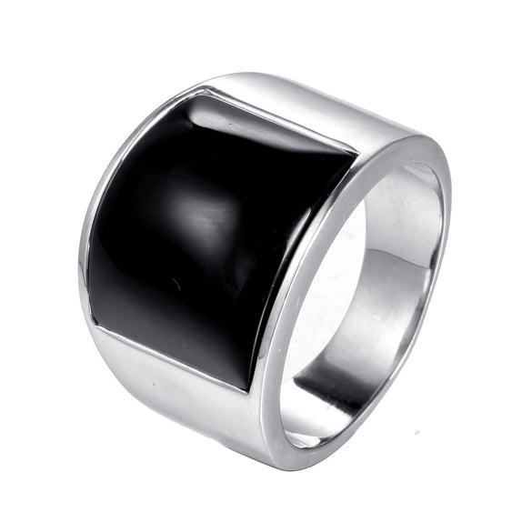 Stainless Steel Geometric Gem Ring Unisex Vacuum Plated Jewelry