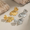 Stainless Steel Geometric Ginkgo Leaf Earrings Electroplated Casual Niche Fashion Jewelry