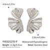 Stainless Steel Geometric Ginkgo Leaf Earrings Electroplated Casual Niche Fashion Jewelry