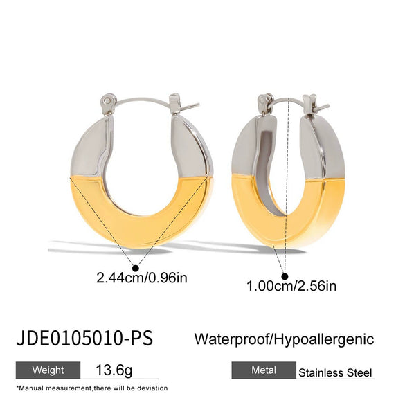 Stainless Steel Geometric Glossy Electroplated Earrings Classic Style
