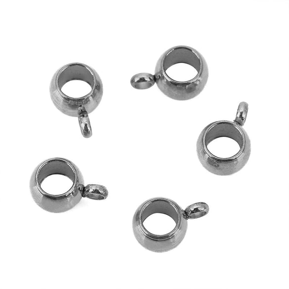 Stainless Steel Geometric Glossy Welding Ring Single Hole Beads 18K Vacuum Plated Pendant Accessories For Handmade Jewelry