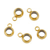 Stainless Steel Geometric Glossy Welding Ring Single Hole Beads 18K Vacuum Plated Pendant Accessories For Handmade Jewelry