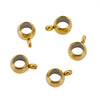 Stainless Steel Geometric Glossy Welding Ring Single Hole Beads 18K Vacuum Plated Pendant Accessories For Handmade Jewelry