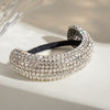 Stainless Steel Geometric Hair Ring Headwear With Diamondencrusted And Electroplating Treatment