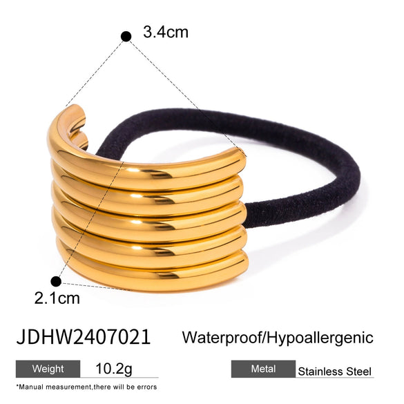 Stainless Steel Geometric Hair Rope And Hair Ring Hair Accessories With Electroplating Treatment
