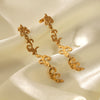 Stainless Steel Geometric Hammer Flame Tassel Women's Earrings With Electroplating Design