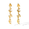 Stainless Steel Geometric Hammer Flame Tassel Women's Earrings With Electroplating Design