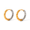 Stainless Steel Geometric Hammer Pattern Electroplated Women's Earrings