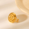 Stainless Steel Geometric Hammer Pattern Electroplating Spiral Opening Women's Ring