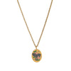 Stainless Steel Geometric Hand Painted Flower Love Pendant Necklace With Regular Chain And Electroplating