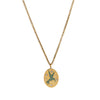 Stainless Steel Geometric Hand Painted Flower Love Pendant Necklace With Regular Chain And Electroplating