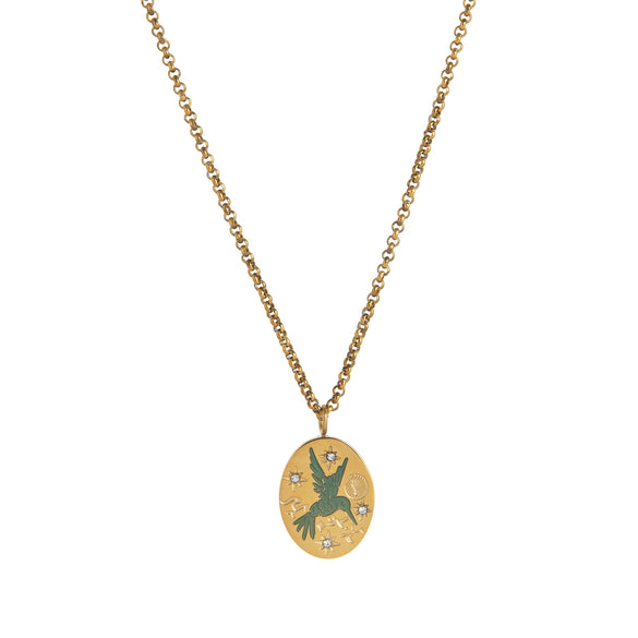 Stainless Steel Geometric Hand Painted Flower Love Pendant Necklace With Regular Chain And Electroplating