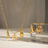 Stainless Steel Geometric Hat Boots Pendant Earrings Electroplated Original Design Jewelry For Women