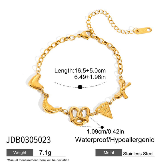 Stainless Steel Geometric Heart Bracelet Electroplated Women's Jewelry