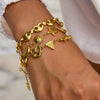 Stainless Steel Geometric Heart Bracelet Electroplated Women's Jewelry